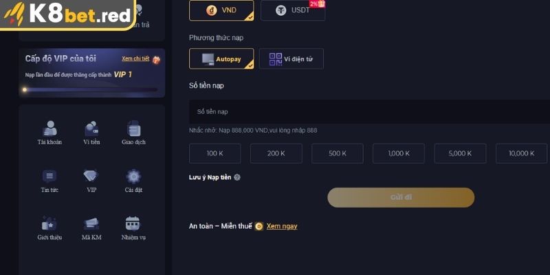 Nạp Tiền K8bet - Hướng Dẫn Chi Tiết, An Toàn Cho Thành Viên 2 Những điều cần lưu ý khi nạp tiền K8bet tránh gặp lỗi